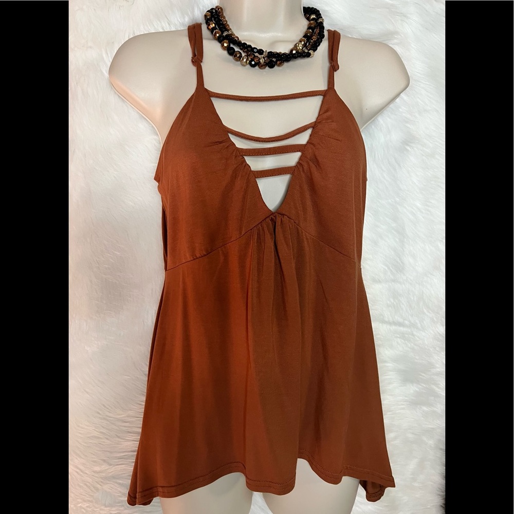 NWOT Venus brown boho top in small